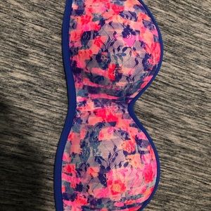 PINK floral Strapless Bra